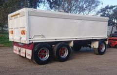Pohlner Tri axle Tipping Dog Trailer for sale Vic Maroona